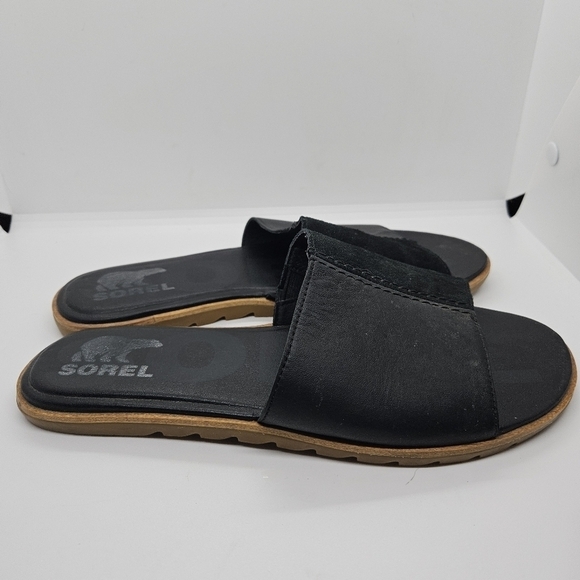 Sorel black Ella II block slide sandal size 9.5 - Picture 1 of 9